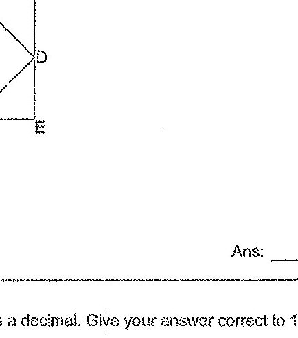 A square ACEG with vertices labeled. The square is subdivided into regions. There is a shaded region consisting of: a small square in the upper left (ABHG area), and a triangular region in the lower left (CGF area). The points are positioned as follows: A and B are on the top edge, C is to the right of B on the top edge, D is on the right edge, E is at the bottom right corner, F is on the bottom edge, G is at the bottom left corner, and H is on the left edge. The constraint AB = BC = CD indicates equal divisions along the top and right edges.