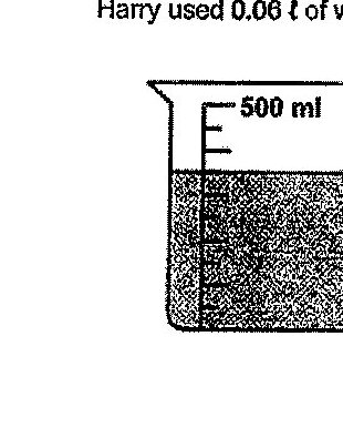 A measuring cylinder/container with a scale marked up to 500 ml. The water level is shown filled to approximately the 500 ml mark (indicated by shaded/filled area).