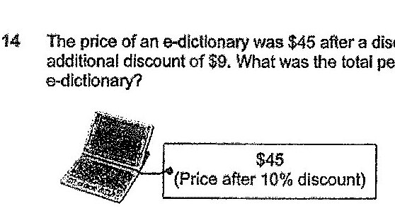 An image of an e-dictionary with a label showing '$45 (Price after 10% discount)'